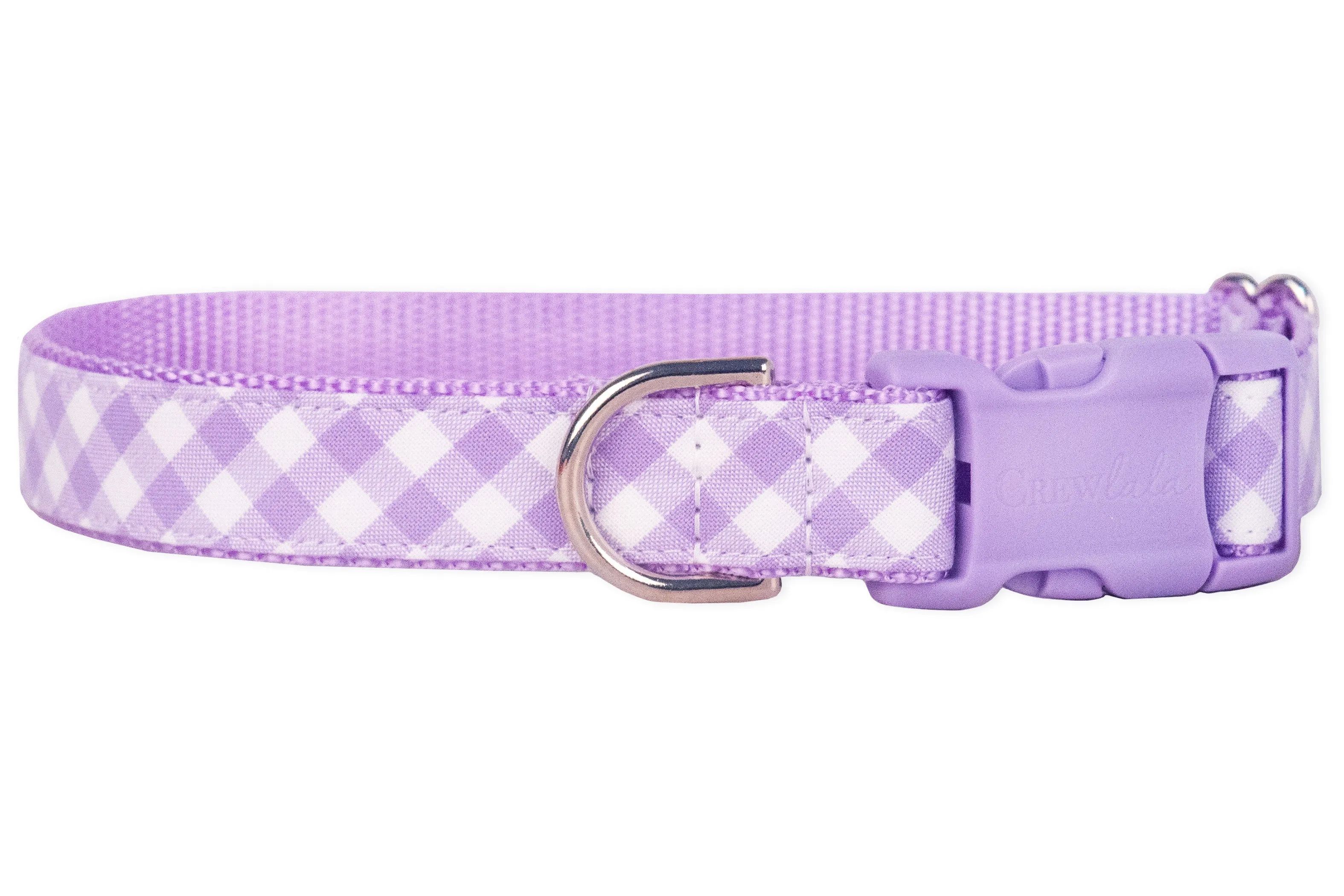 Lavender Picnic Plaid Dog Collar