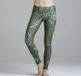 Leggings, Distress in Green