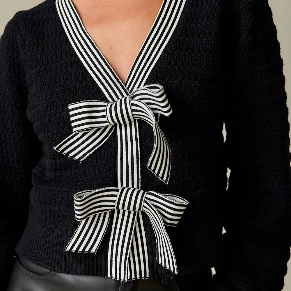 Lillian Bow Knit Sweater Top