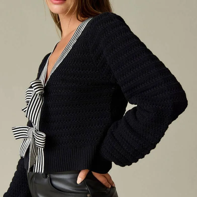 Lillian Bow Knit Sweater Top