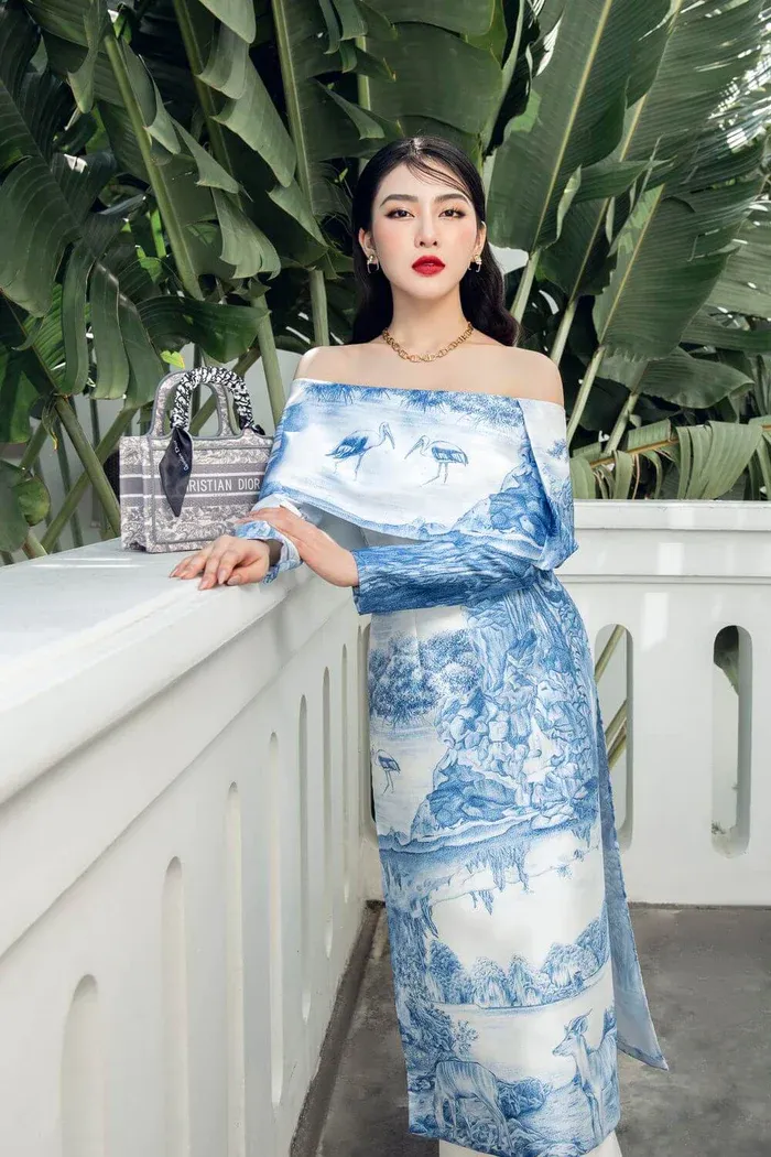 Long-sleeved off-shoulder top white straight pants - Soma