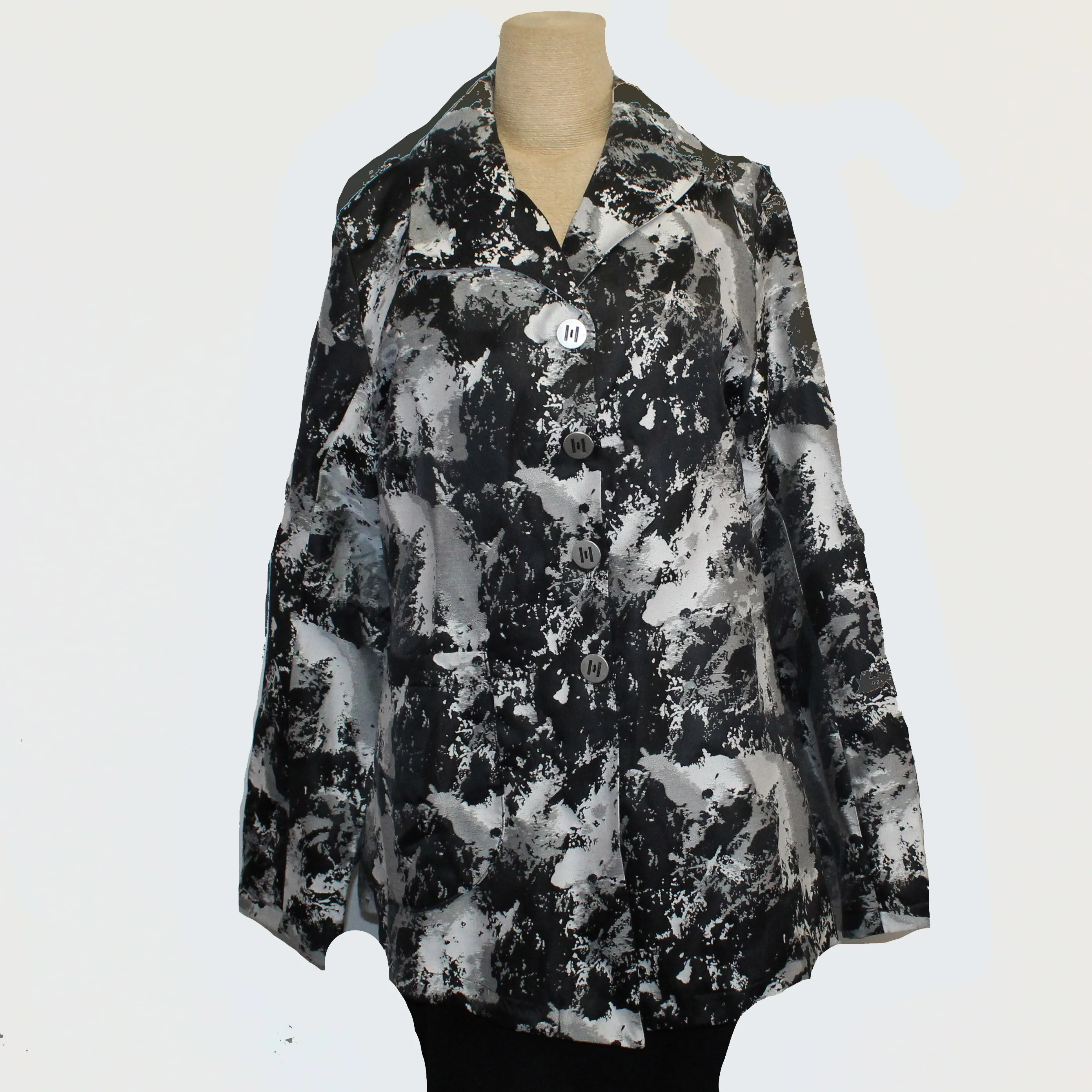 M Square Short Jacket, Pocket, Storm, Black/White/Grey L & XL