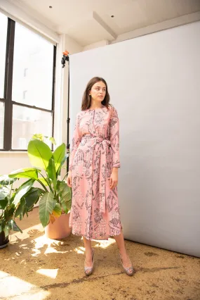 Macrame Sophia Long Sleeve Midi Dress