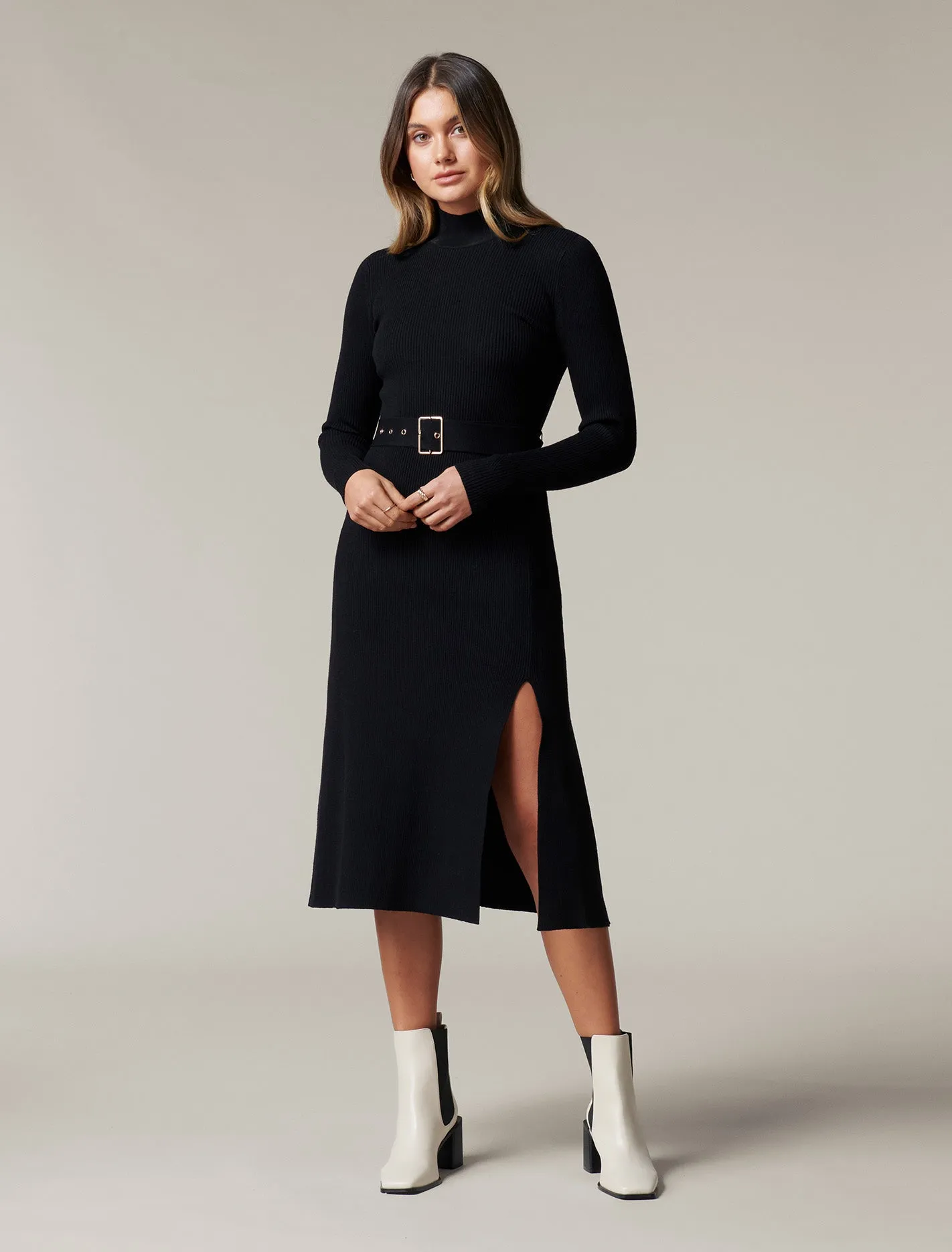 Maeve Long Sleeve Midi Knit Dress