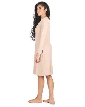Me Moi Nude Bonded Long Sleeve Shell Dress 38"