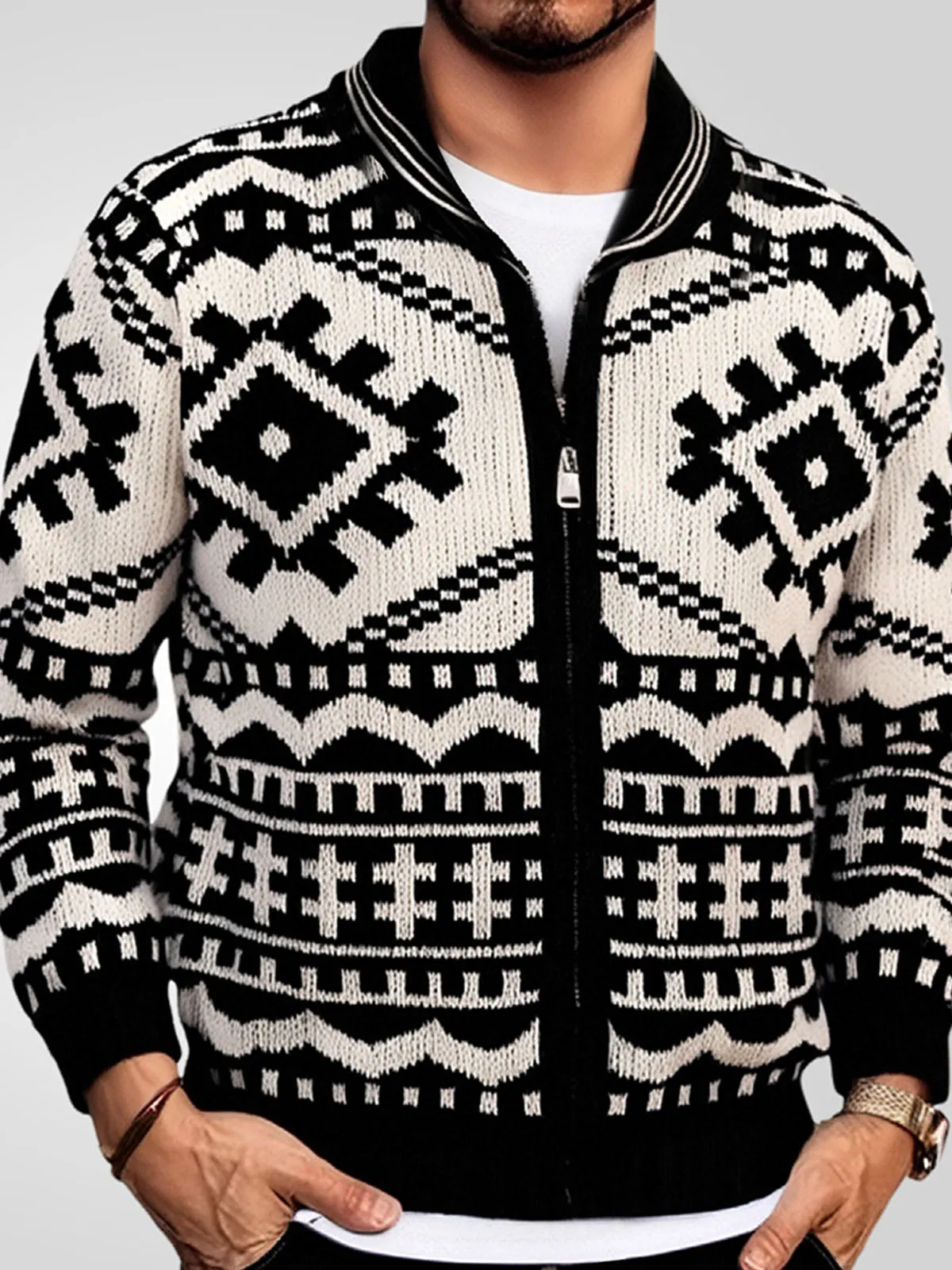 Men Tribal Aztec Sweater