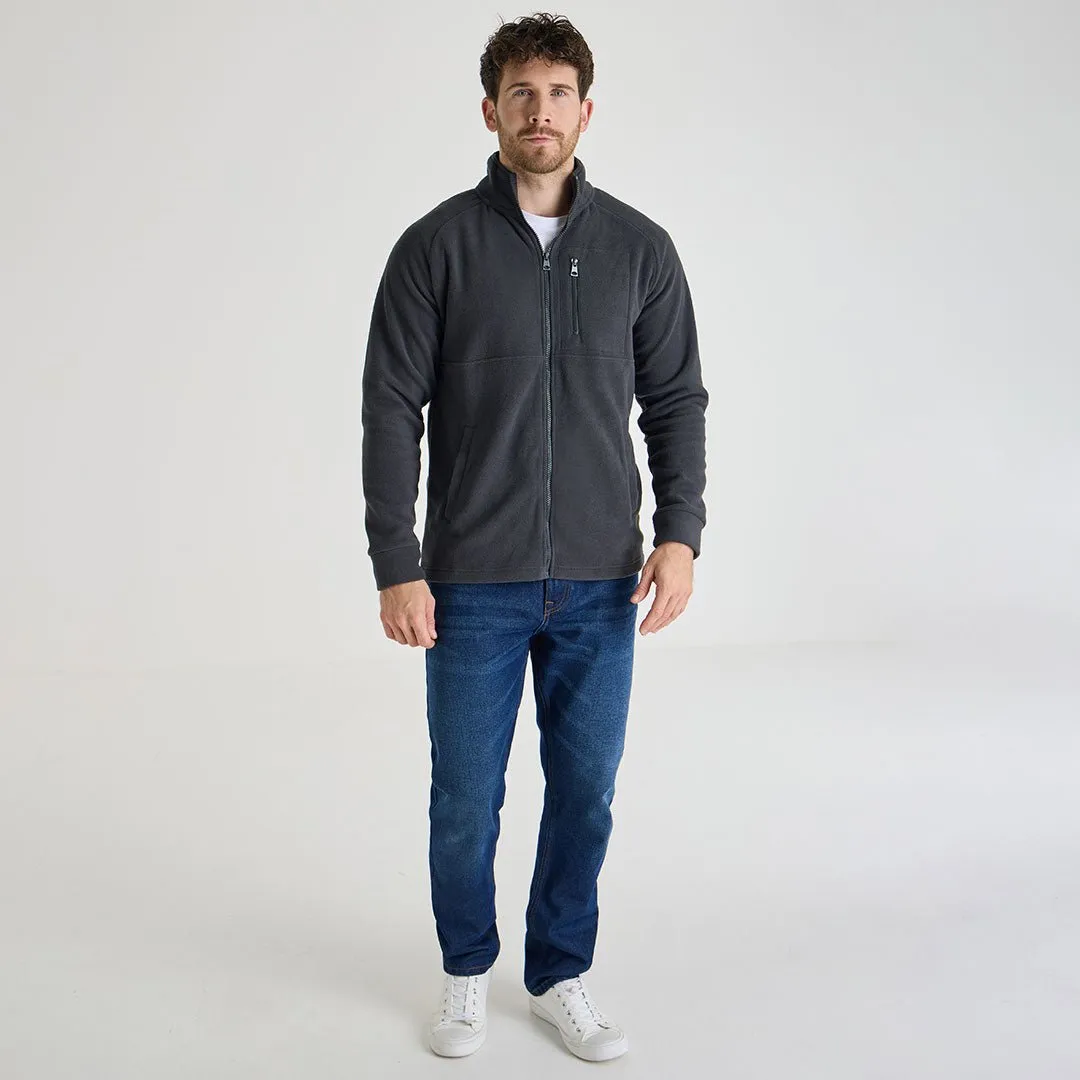 Mens Charcoal Full Zip Fleece