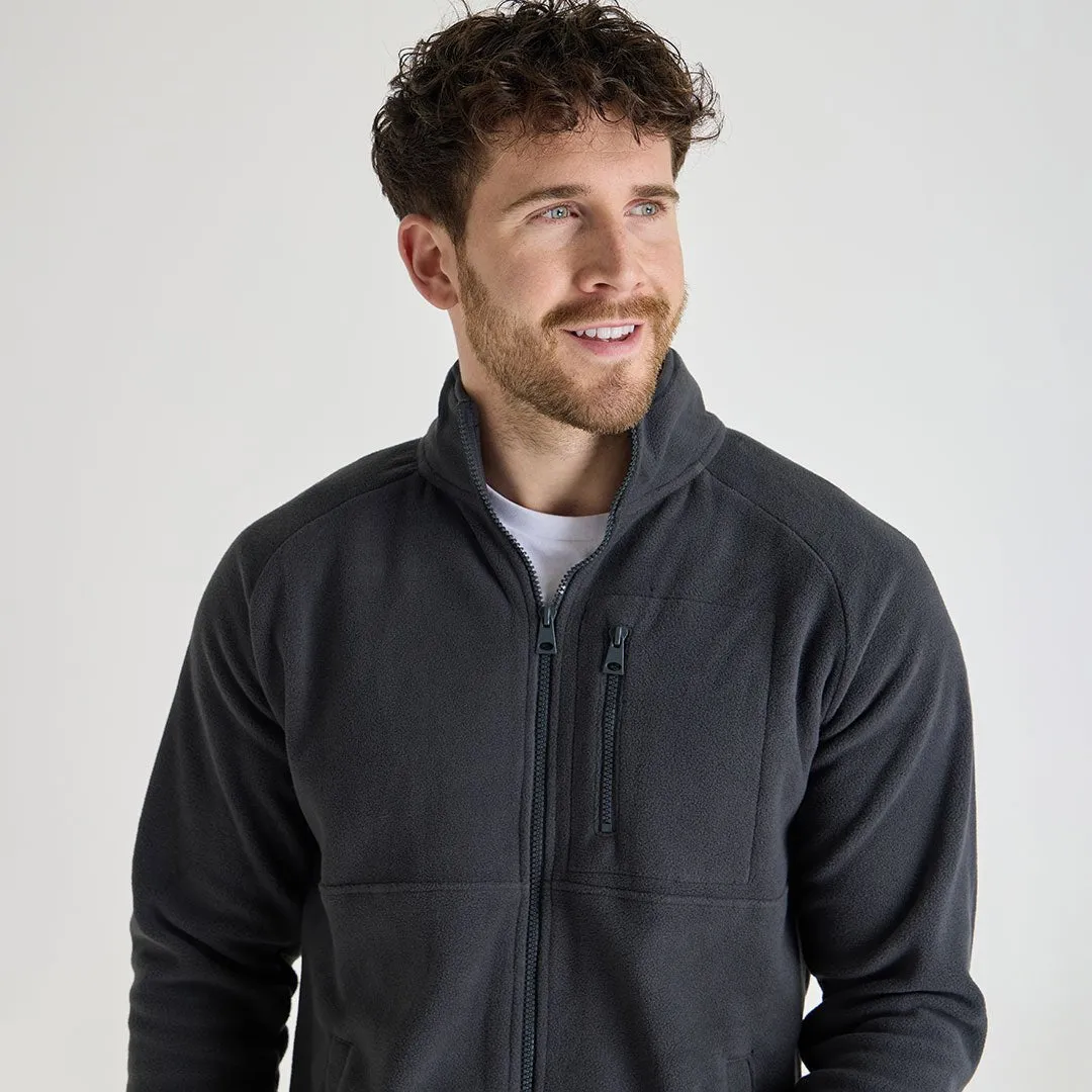 Mens Charcoal Full Zip Fleece