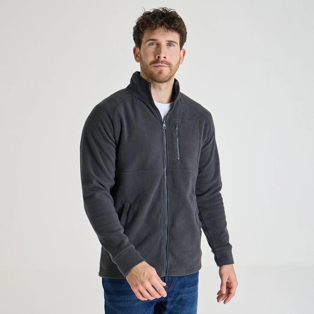 Mens Charcoal Full Zip Fleece