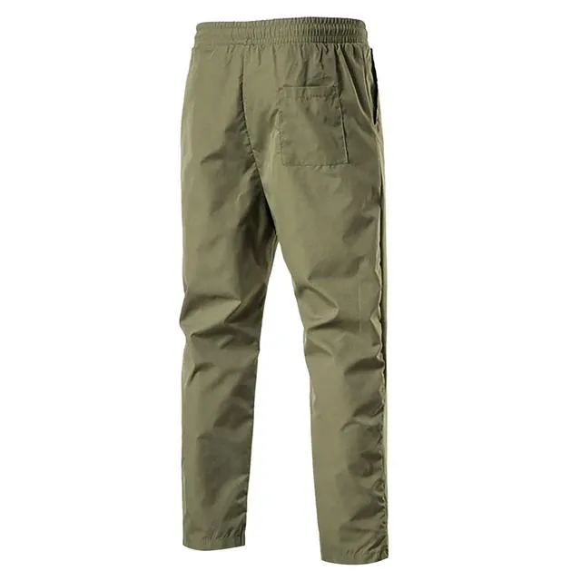 Men's Fashion Drawstring Straight Leg Overalls Cargo Pants TS323