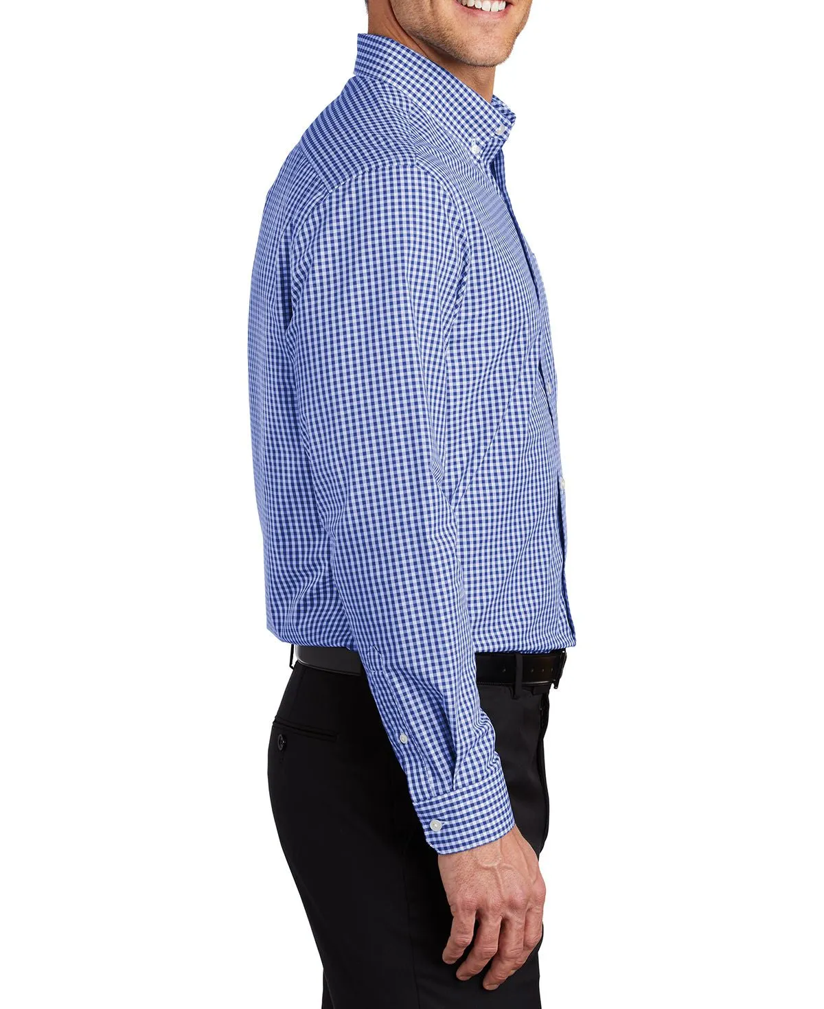 Men's Long Sleeve Broadcloth Gingham Dress Shirt