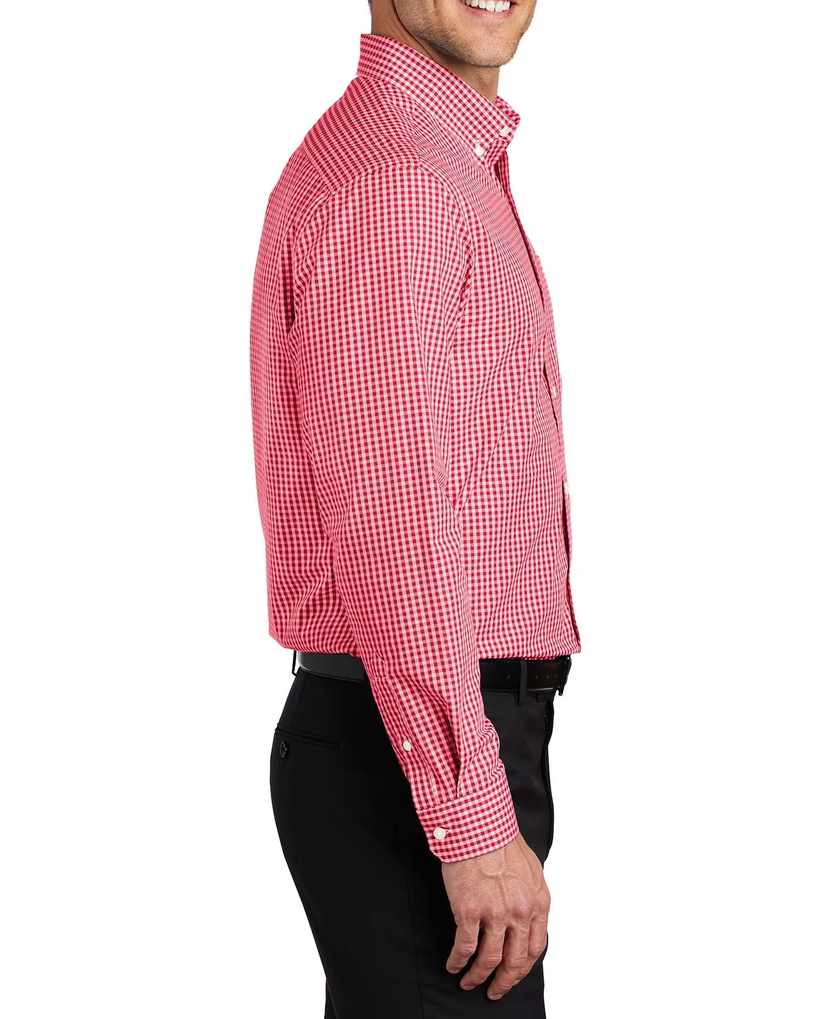 Men's Long Sleeve Broadcloth Gingham Dress Shirt