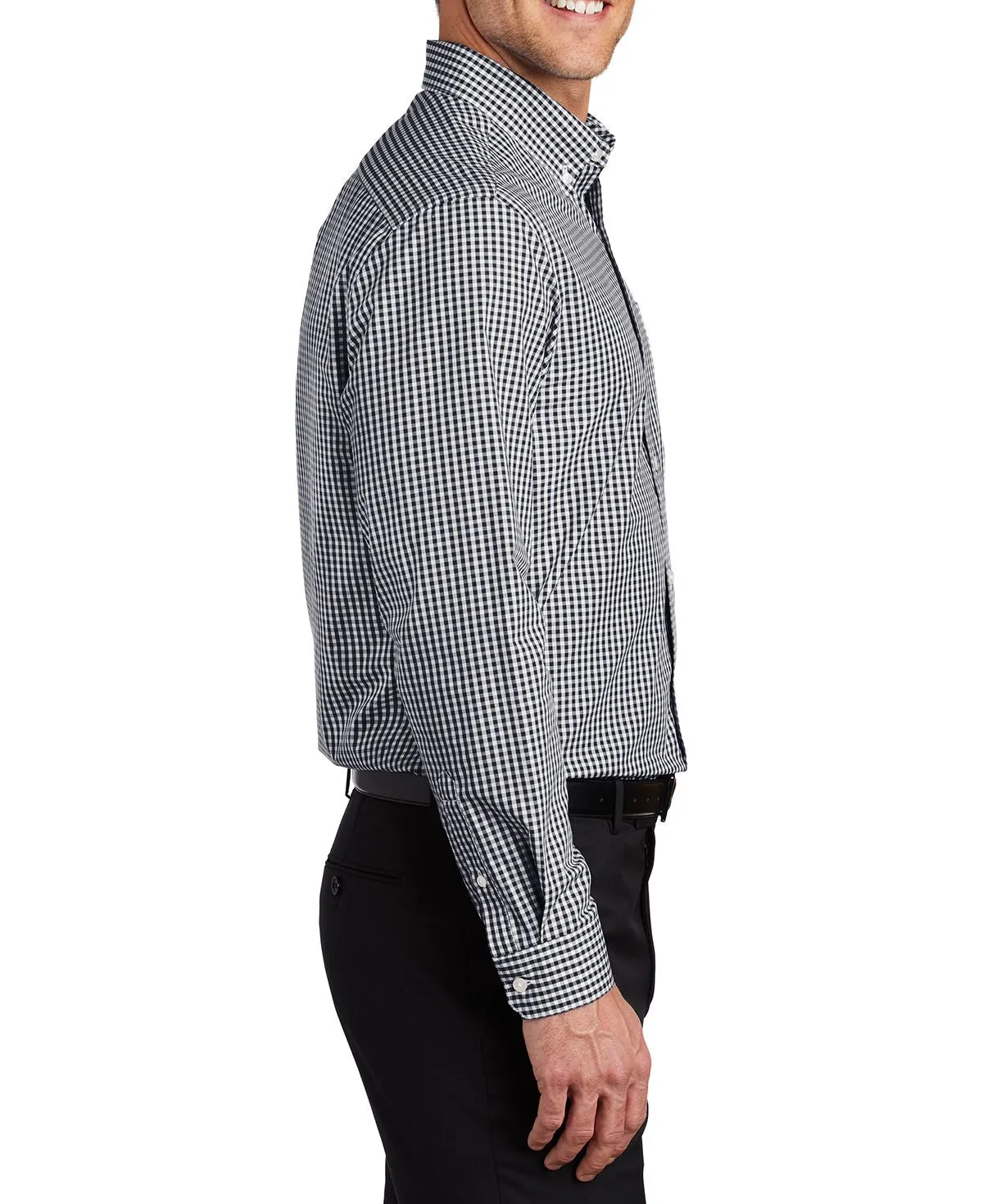 Men's Long Sleeve Broadcloth Gingham Dress Shirt