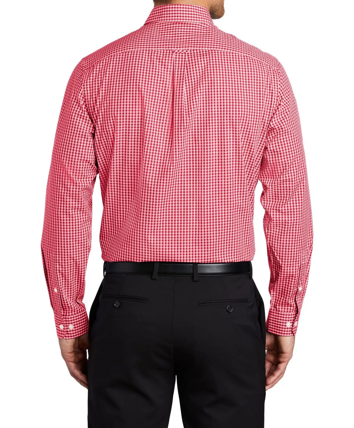 Men's Long Sleeve Broadcloth Gingham Dress Shirt