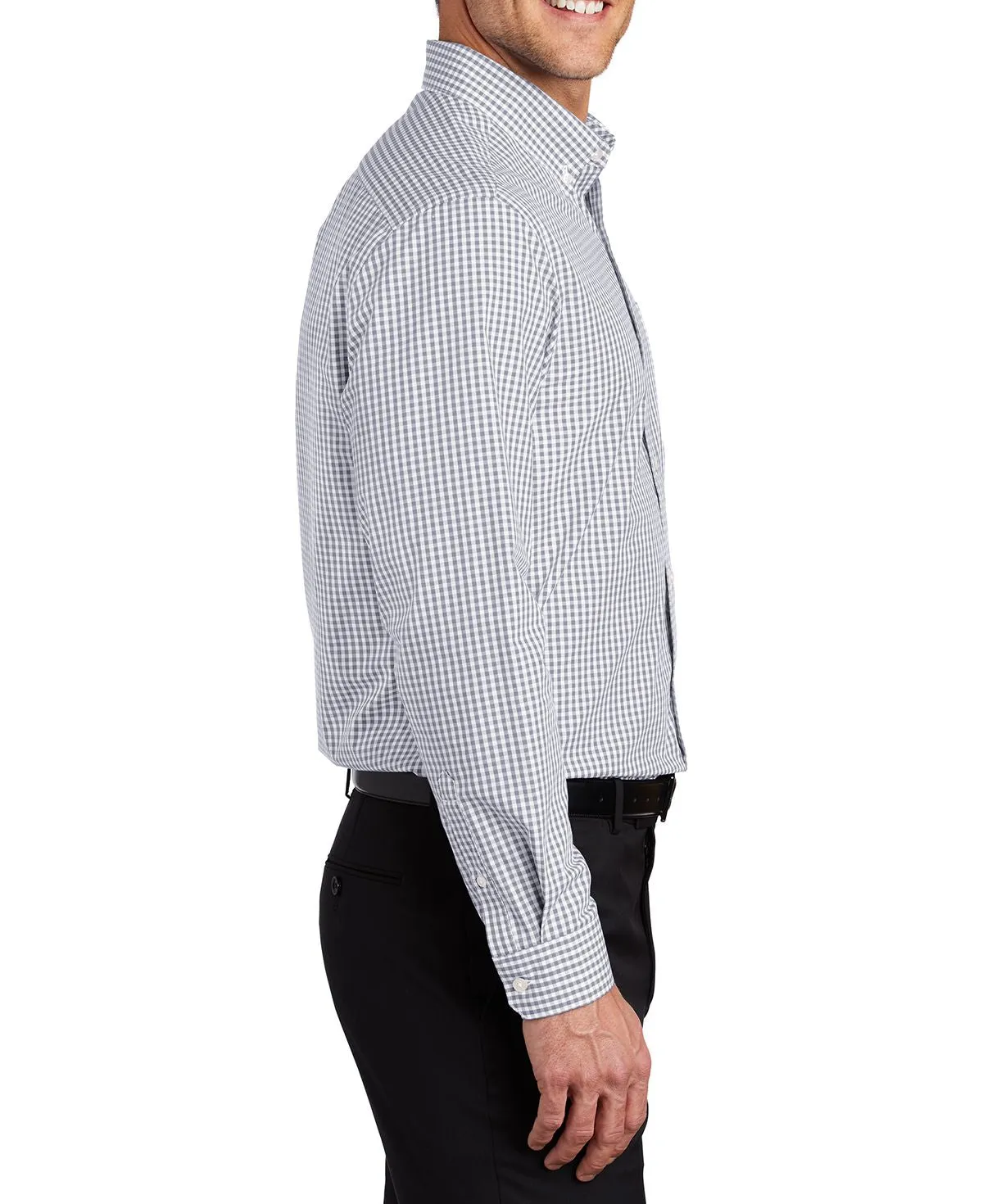 Men's Long Sleeve Broadcloth Gingham Dress Shirt
