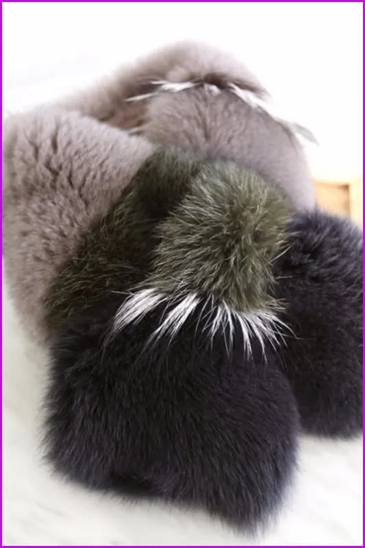 Multi Color Fox Fur Fluffy Scarf DO1348