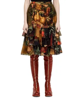 Multicoloured Sheer Arcimboldo Skirt