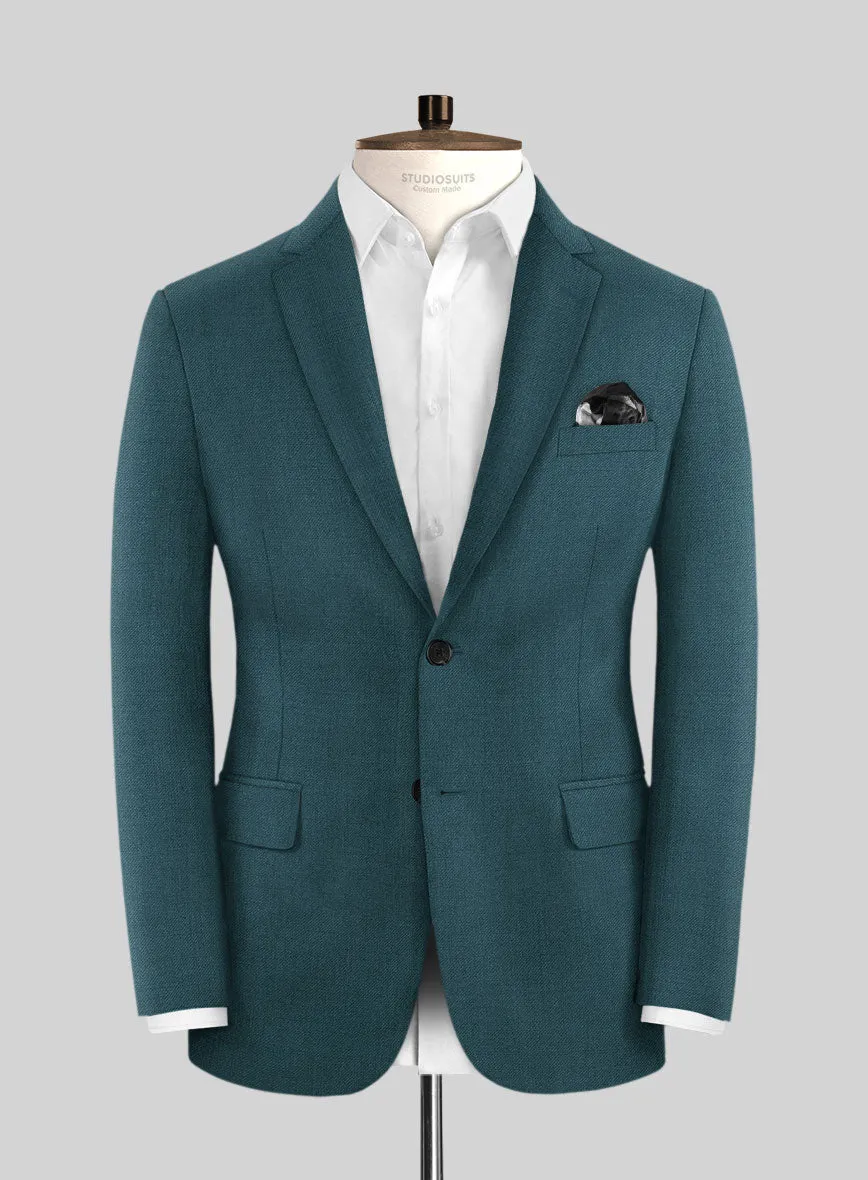 Napolean Stretch Teal Blue Wool Suit