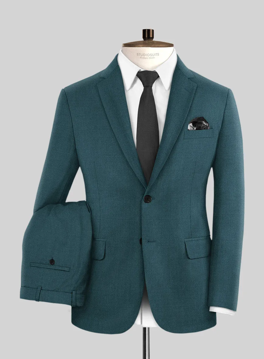 Napolean Stretch Teal Blue Wool Suit