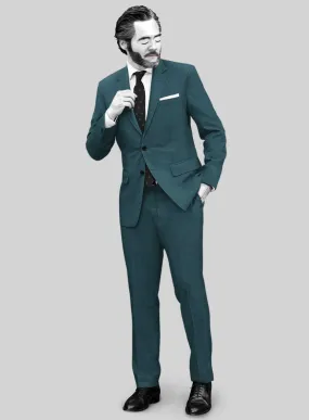 Napolean Stretch Teal Blue Wool Suit