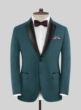 Napolean Stretch Teal Blue Wool Tuxedo Jacket
