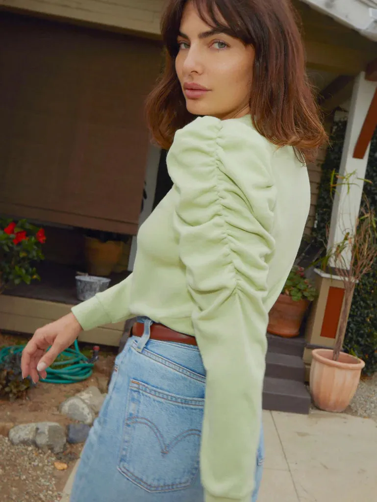 Nation LTD - Perla Gathered 3/4 Sleeve in Green Tea