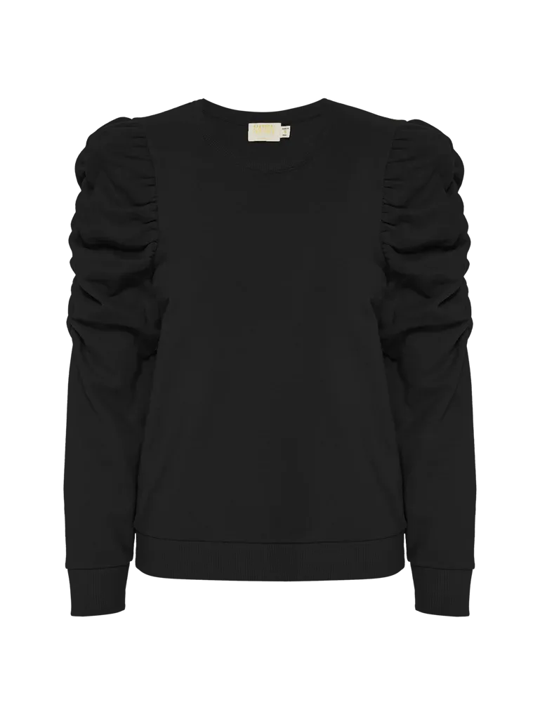 Nation LTD - Perla Gathered 3/4 Sleeve in Jet Black