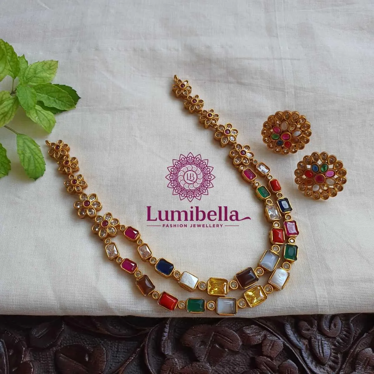 Navarathna Two Layer Neckset
