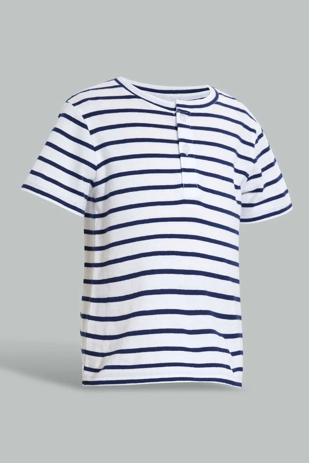 Navy And White Stripe T-Shirt For Baby Boys