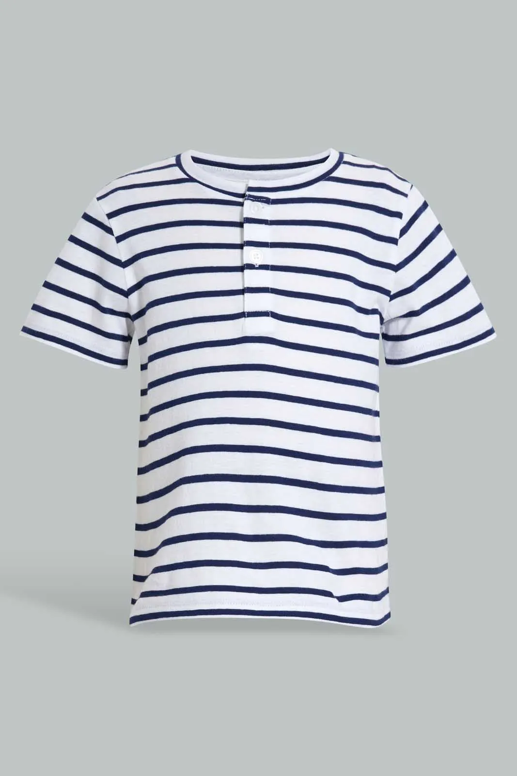 Navy And White Stripe T-Shirt For Baby Boys