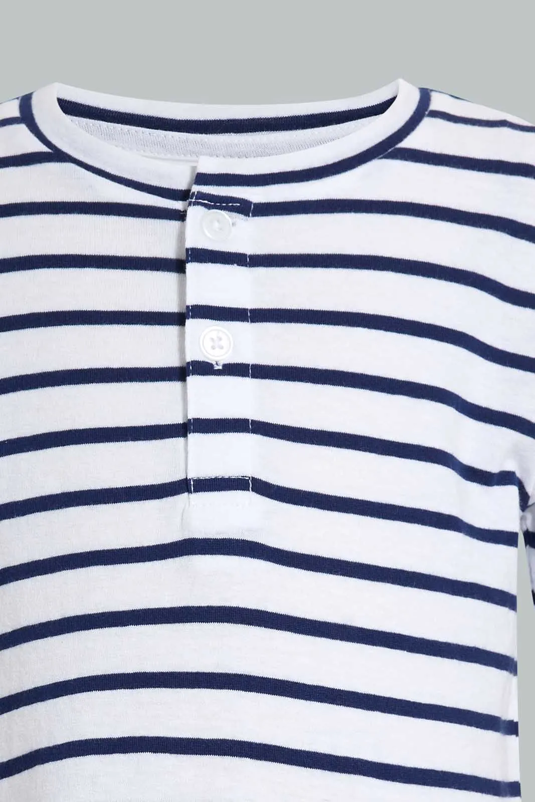 Navy And White Stripe T-Shirt For Baby Boys