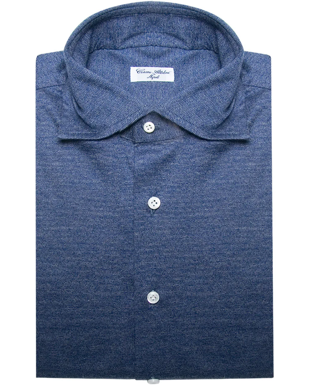Navy Blue Melange Sport Shirt