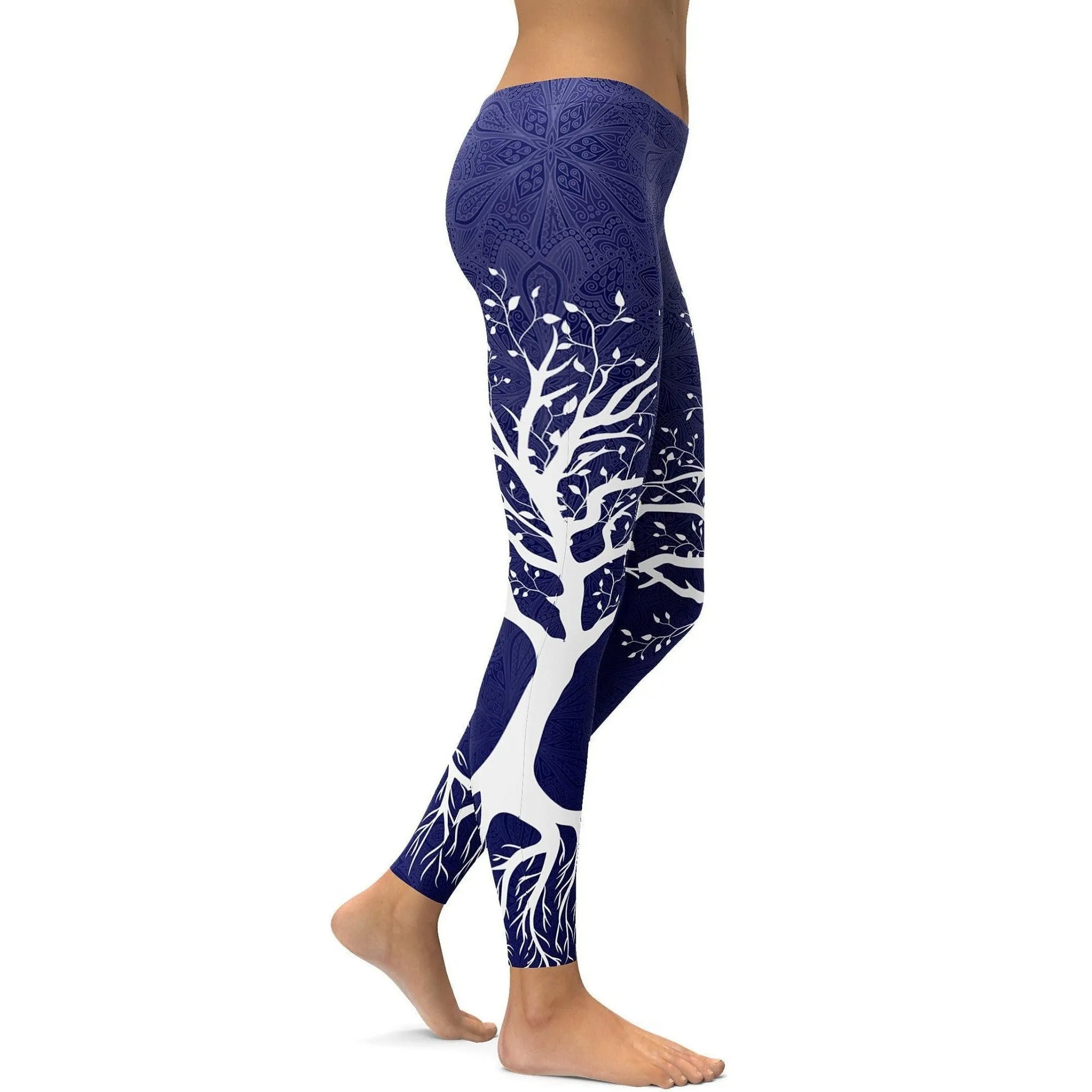 Navy Blue Tree of Life Leggings