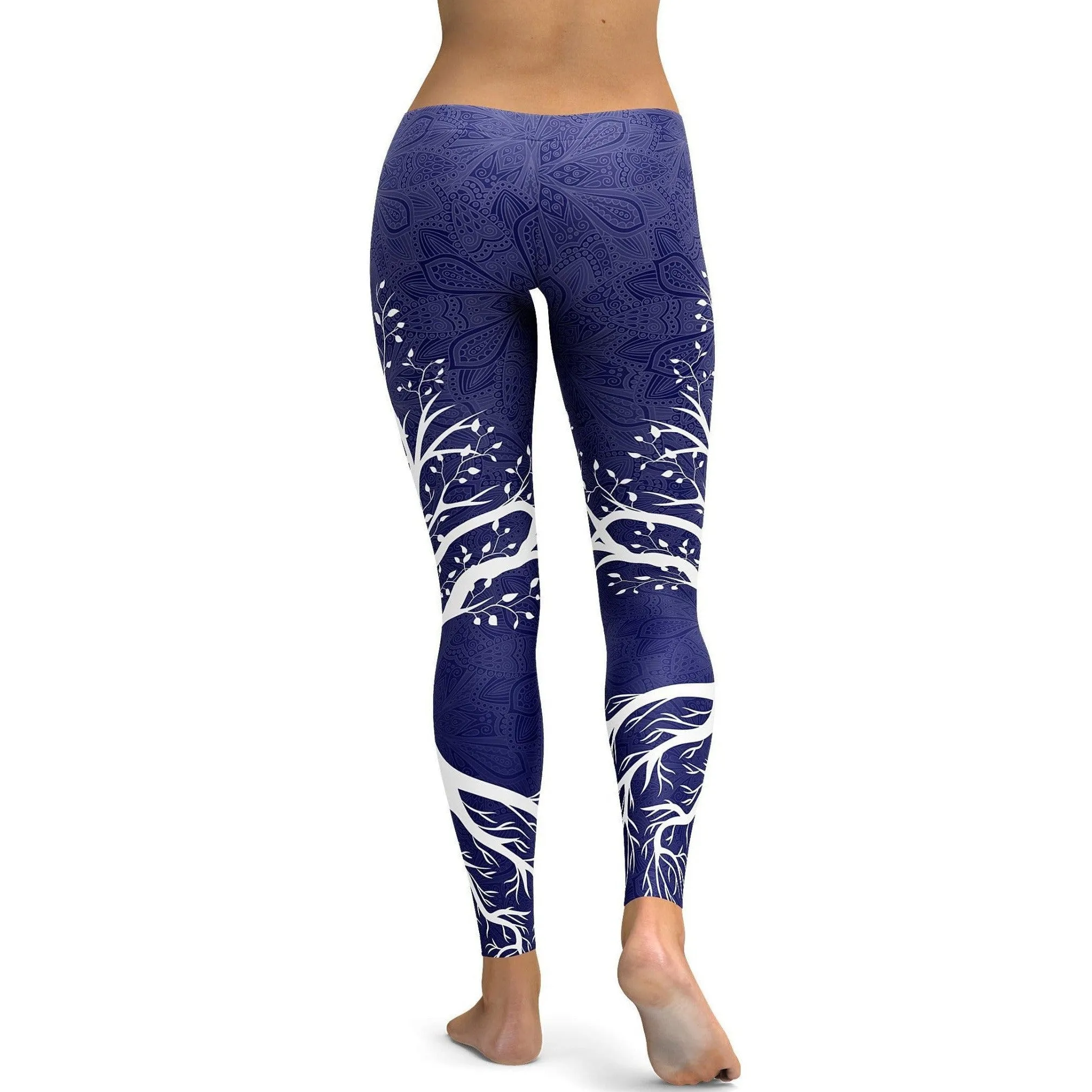 Navy Blue Tree of Life Leggings
