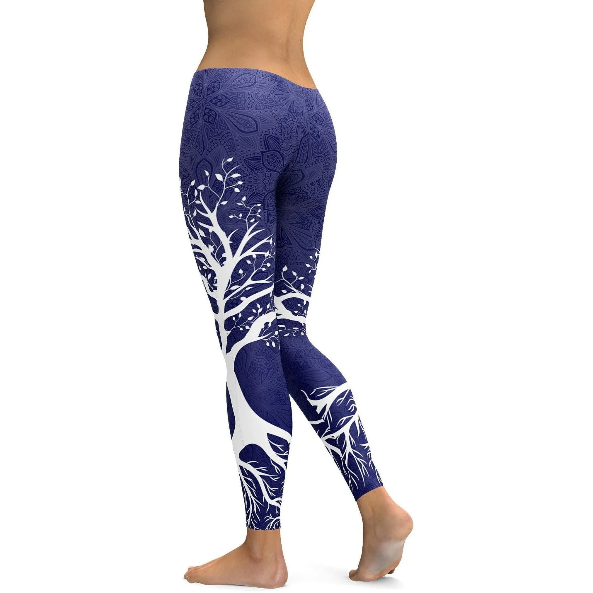 Navy Blue Tree of Life Leggings