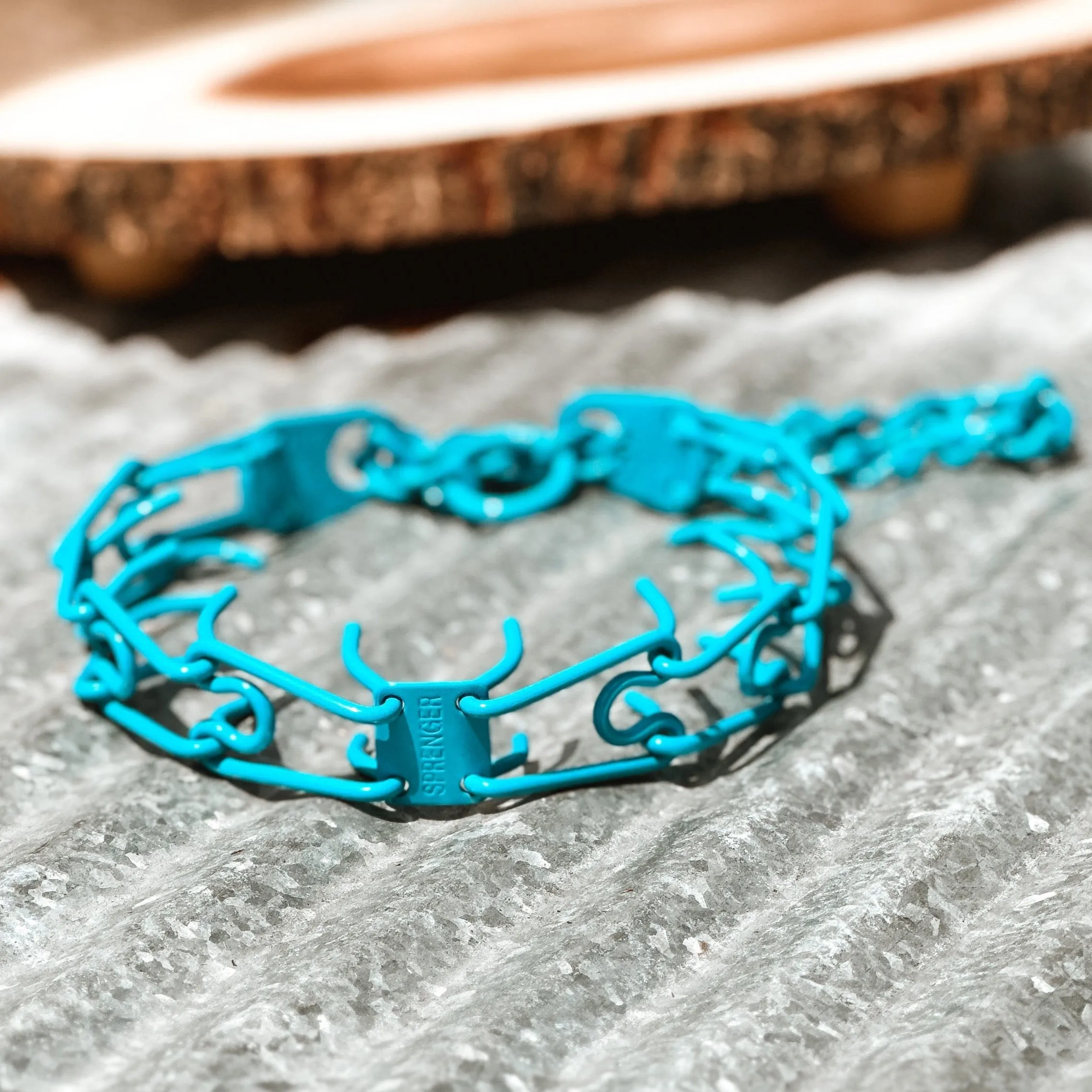 Neon Blue Custom Powder Coated Herm Sprenger Prong Collar for Dogs