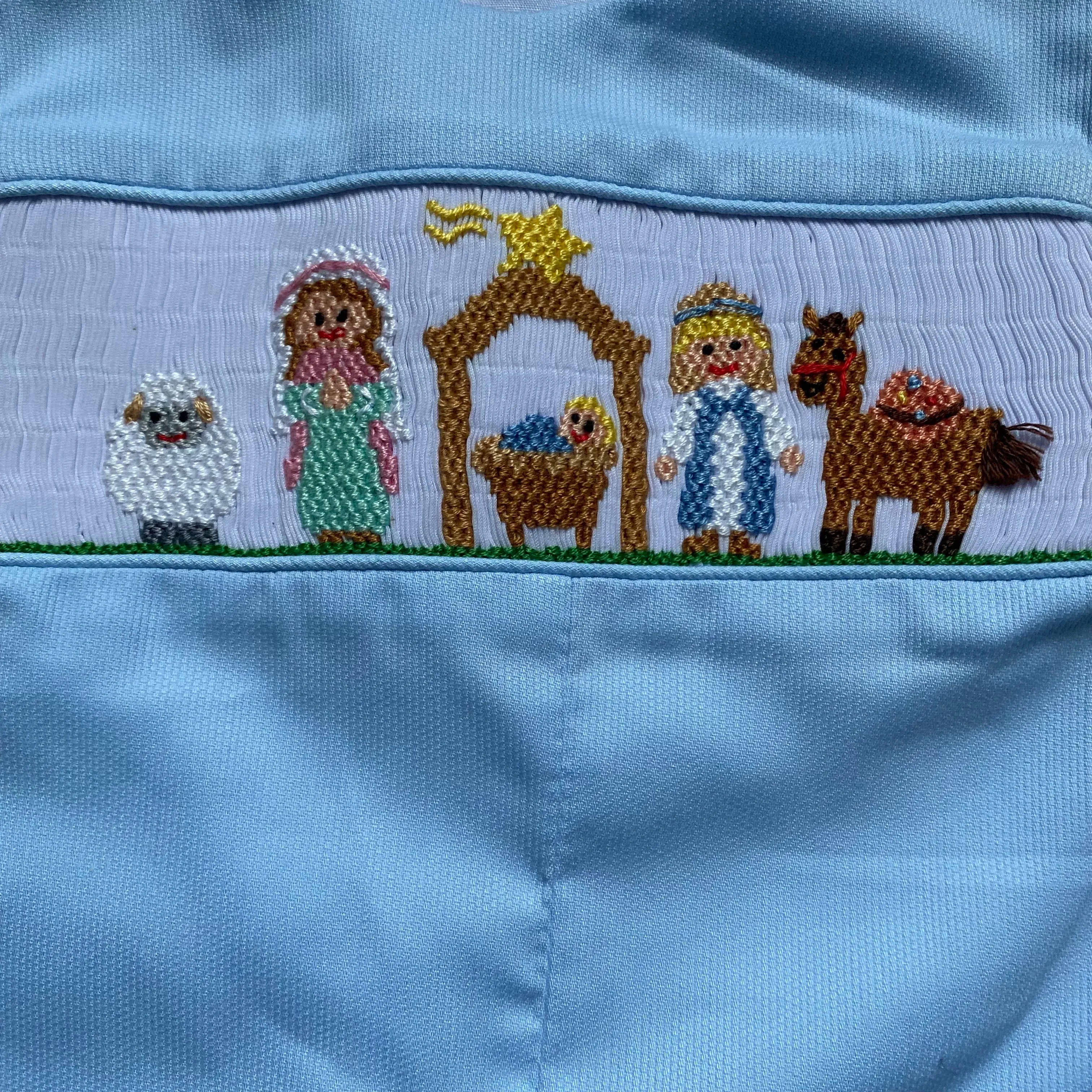 NEW Be Mine Nativity Smocked Romper