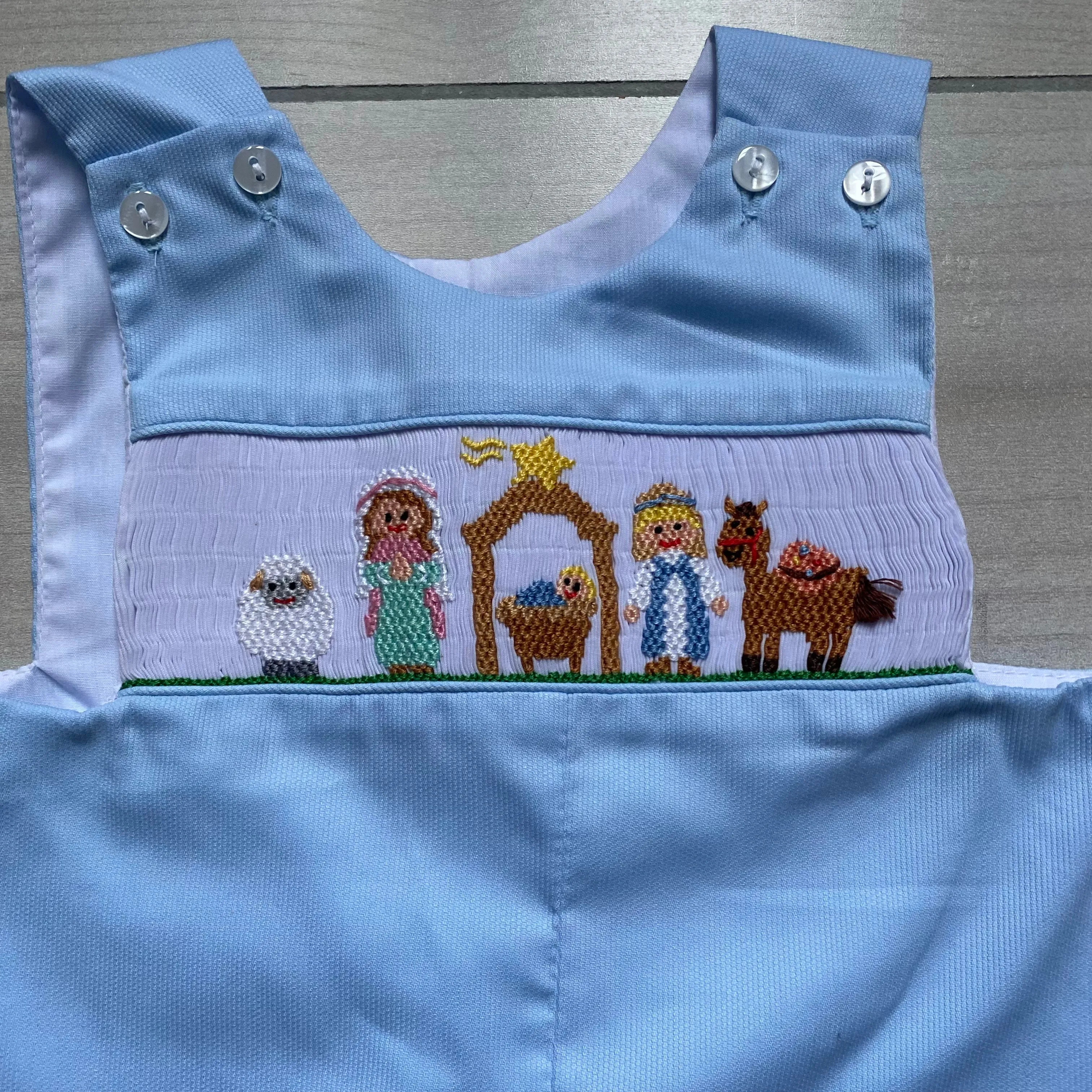 NEW Be Mine Nativity Smocked Romper