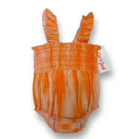 NEW! Girls Cat & Jack Size 0-3 Months Orange Spaghetti Strap Snap Bottom Romper
