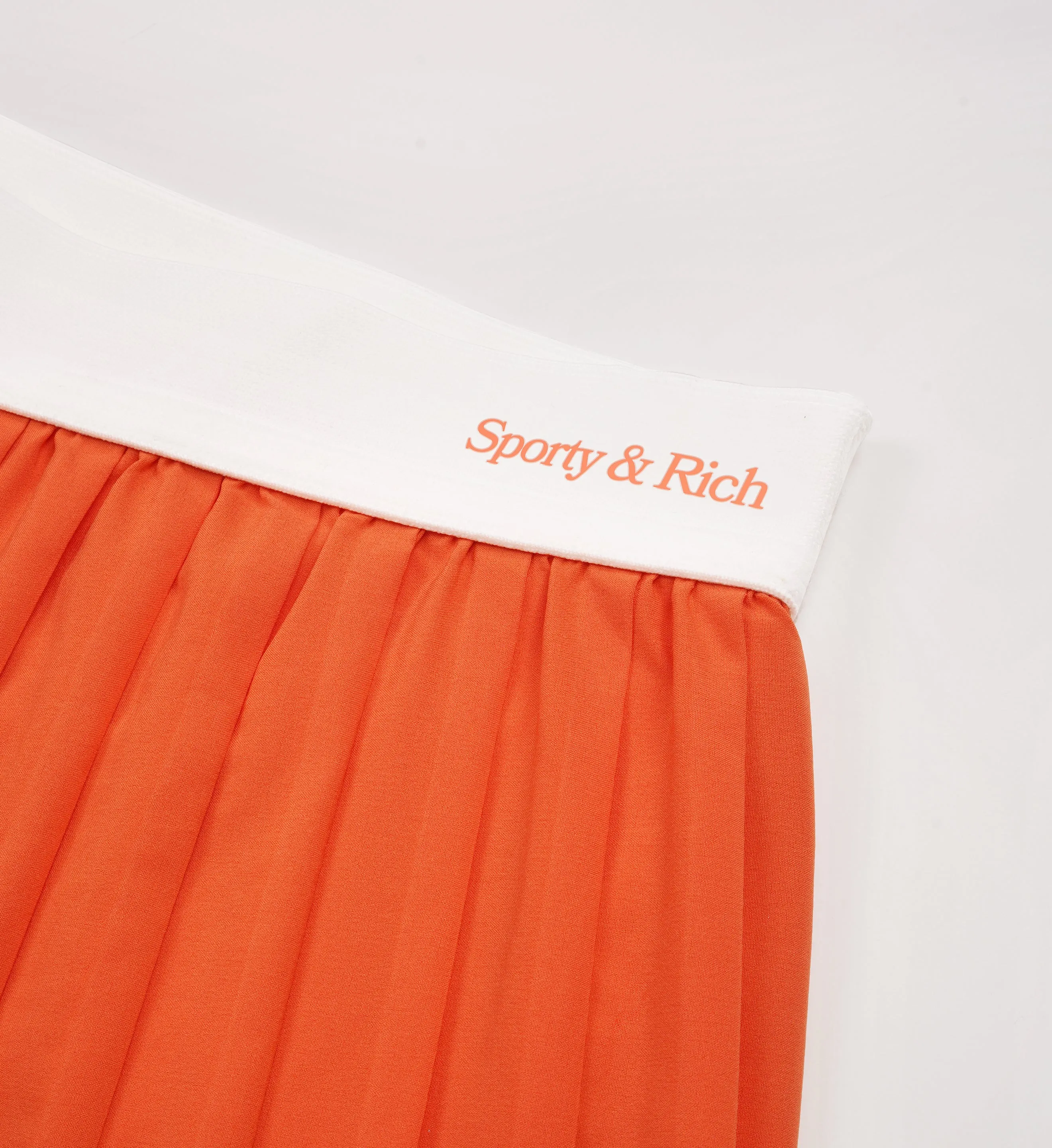 New Serif Pleated Skirt - Pomodoro/White
