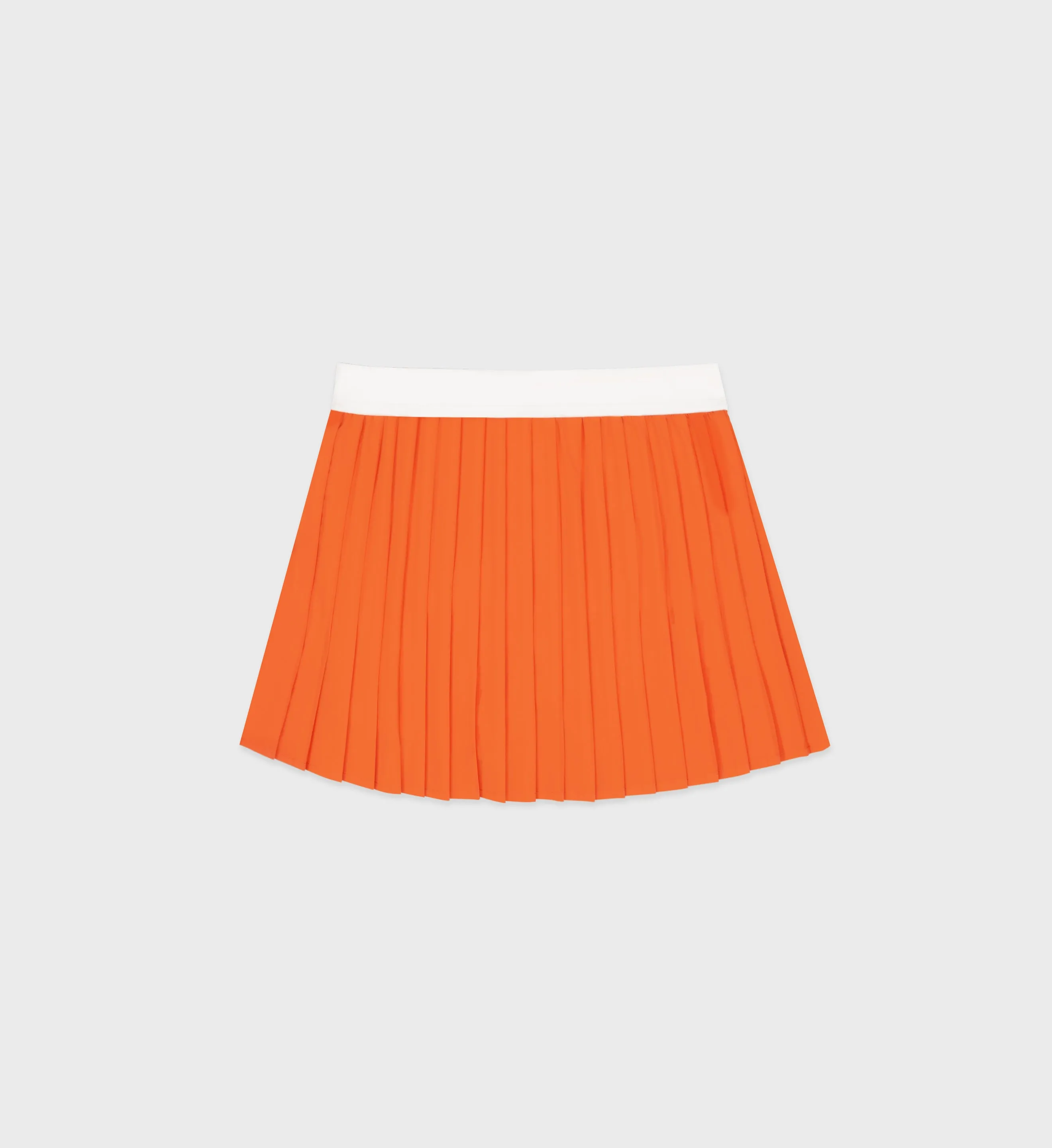 New Serif Pleated Skirt - Pomodoro/White