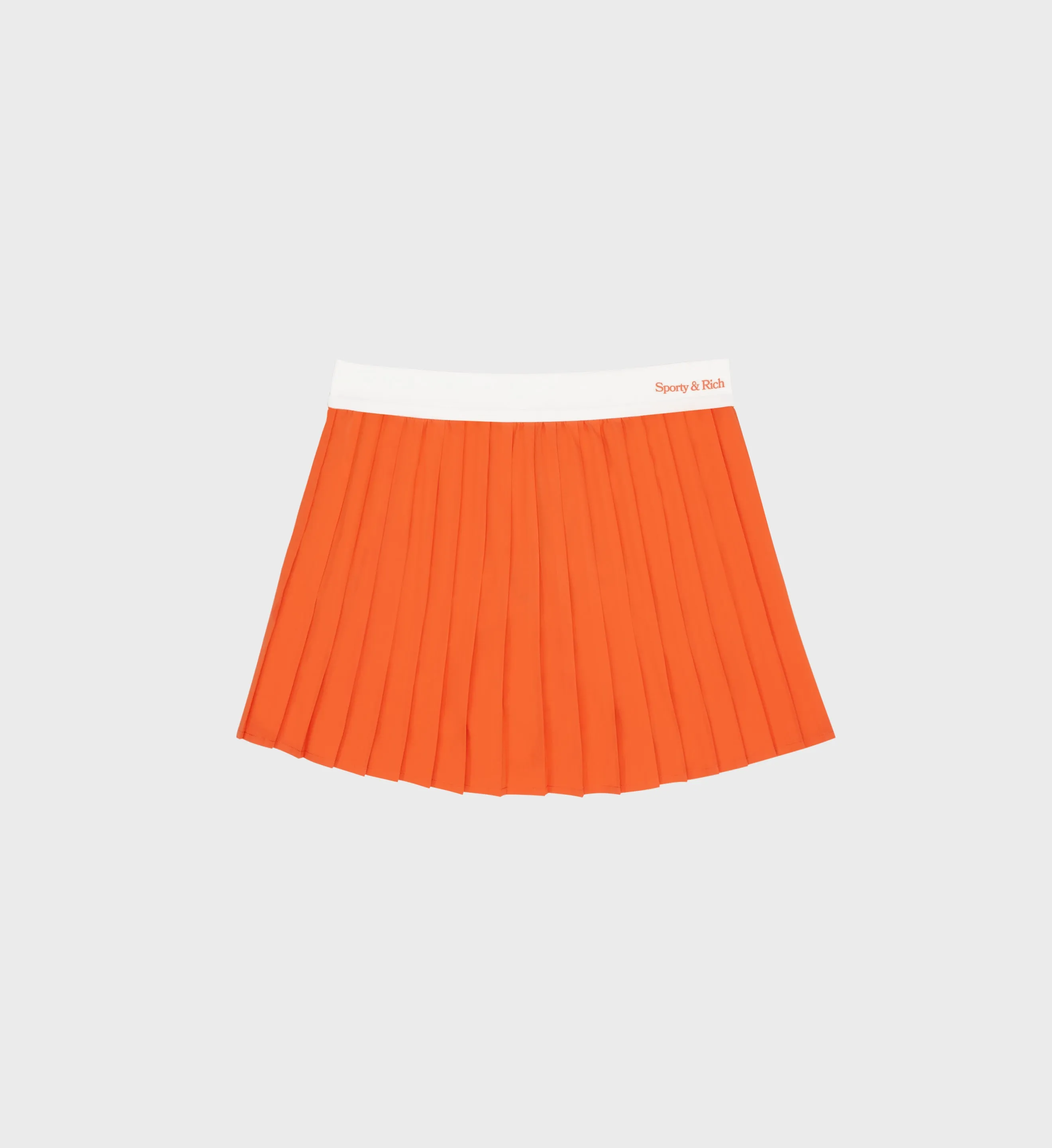 New Serif Pleated Skirt - Pomodoro/White