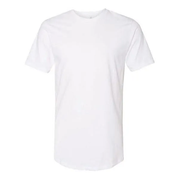 Next Level Curved Hem Long Tee White