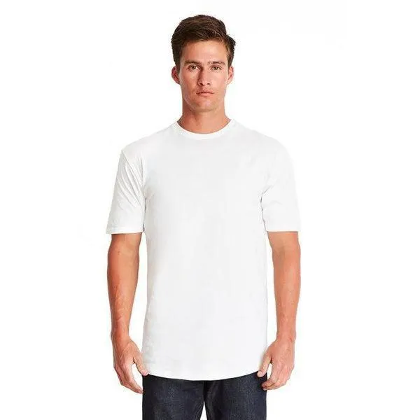 Next Level Curved Hem Long Tee White