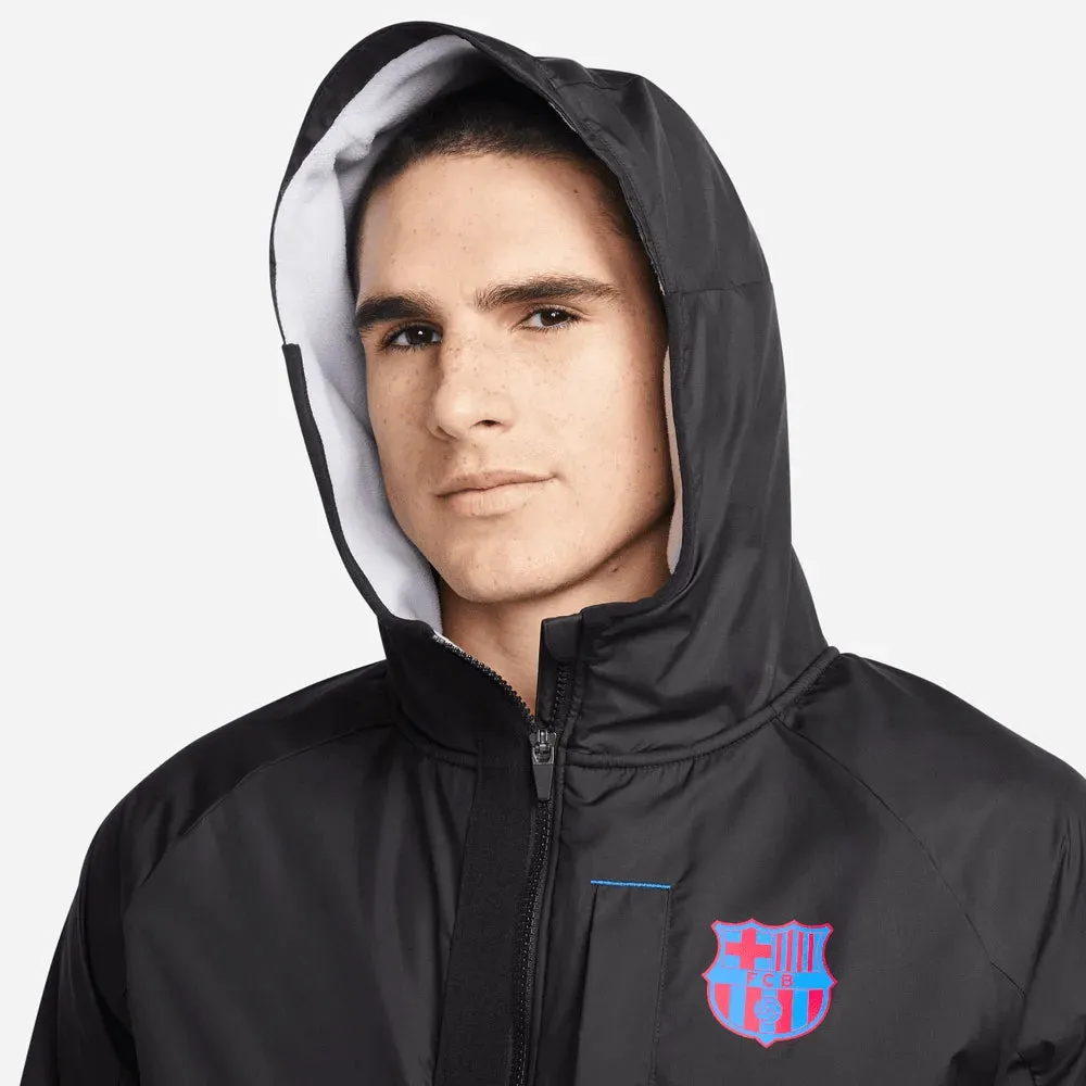 Nike 2022-23 FC Barcelona AWF Full Zip Winter Jacket - Black-Grey
