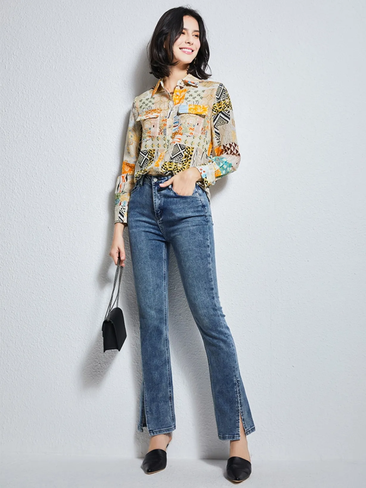 Nonothing | Women's pure silk  liberty print shirt