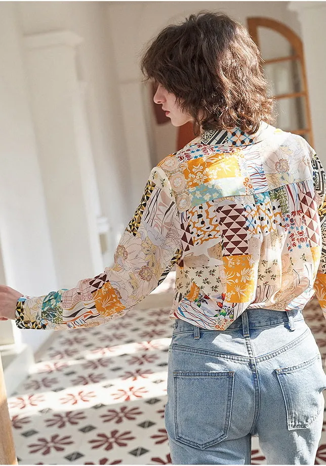 Nonothing | Women's pure silk  liberty print shirt