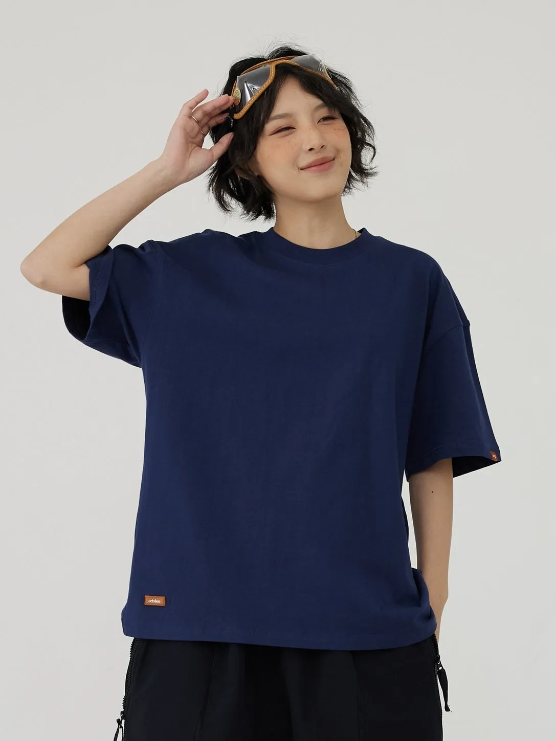OCTOBEE ピュアコットン ラウンドネック Tシャツ OTB001