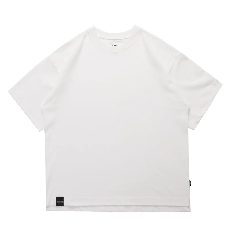 OCTOBEE ピュアコットン ラウンドネック Tシャツ OTB001