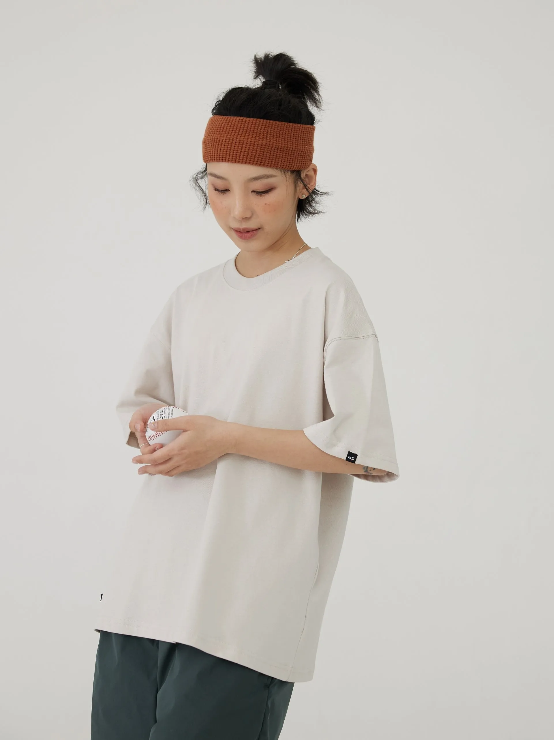 OCTOBEE ピュアコットン ラウンドネック Tシャツ OTB001